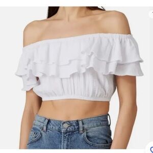 Show Me Your MuMu Striped Kaya Crop Top Women's Size Small